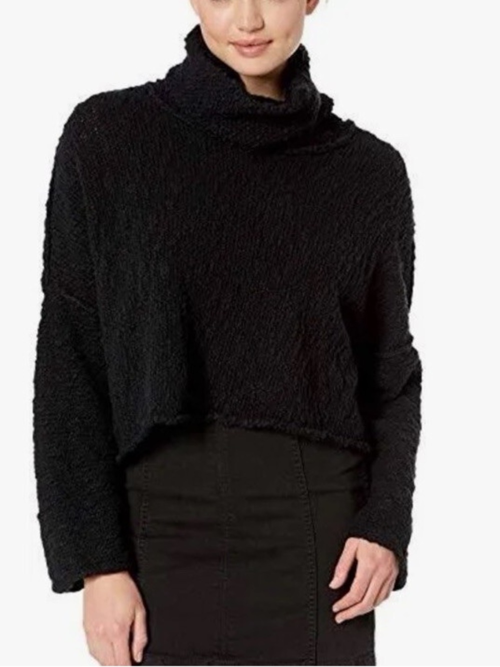 Free People Big Easy Cropped Turtleneck Sweater